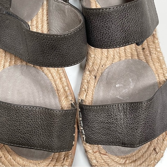 NWOT Eileen Fisher Max Metallic Espadrille Sandals Size 8 Leather - Picture 8 of 8